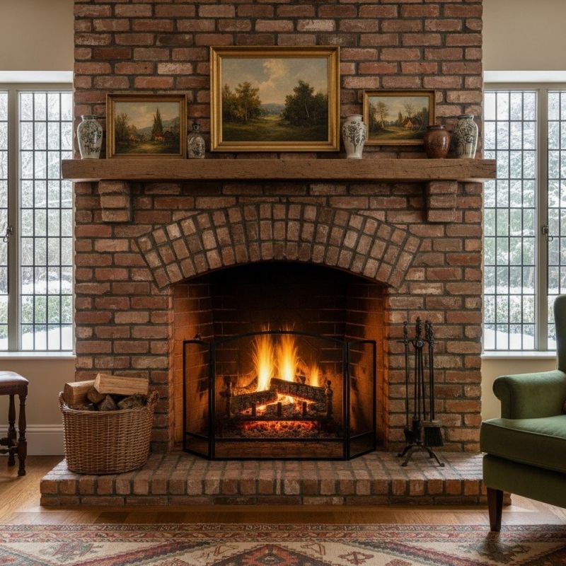 Brick Fireplace Installation